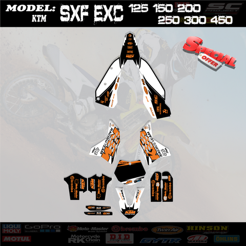 Shift Racing Graphics Kit For KTM 07-10 SX Sxf/Exc 125 150 200 250 300 450
