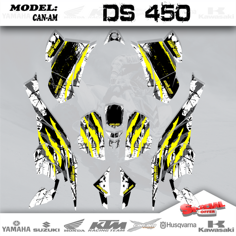GRAPHICS KIT DECALS STICKERS 4 CAN-AM DS450 (ALL YEARS) UNIQUE