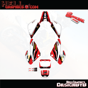 GRAPHICS KIT DECALS STICKERS BLINE RW FITS 2000-2003 Honda Xr50 Shroud  Xr 50