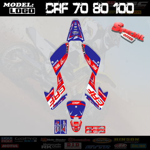 GRAPHICS KIT DECALS STICKERS RTB FITS HONDA CRF 70 80 100 ALL YEAR