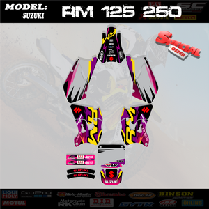 BLine Purple Graphics Kit Decal 4 SUZUKI RM125 RM250 1996-1998 RM 125 250