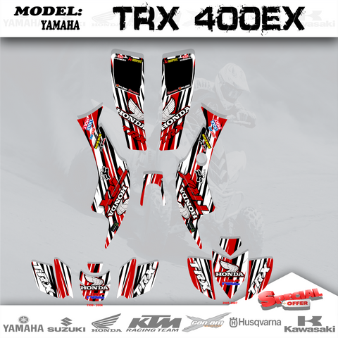Graphics Kit Decals BLine Red 4 HONDA TRX 400EX 1999-2007