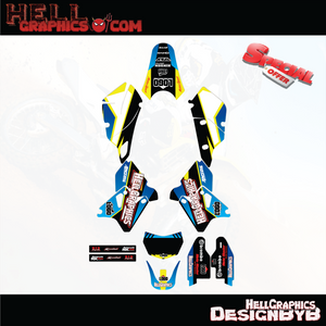 Bline Yellow Graphics Kit Decal Fits  Suzuki DRZ400SM DRZ400 SM S E drz 400