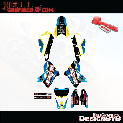 Bline Yellow Graphics Kit Decal Fits  Suzuki DRZ400SM DRZ400 SM S E drz 400