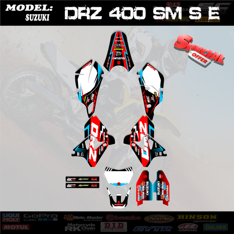Graphics Kit Decal 4 Suzuki DRZ400SM DRZ400 SM S E drz 400 BLine Red