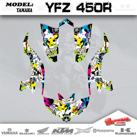 Wrap Graphics Kit Decals ATV 4 Yamaha YFZ 450  2003-2008