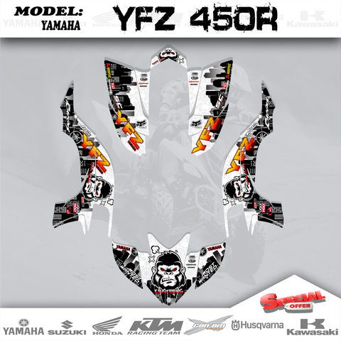 KK1   Wrap Graphics Kit Decals ATV 4 Yamaha YFZ 450  2003-2008