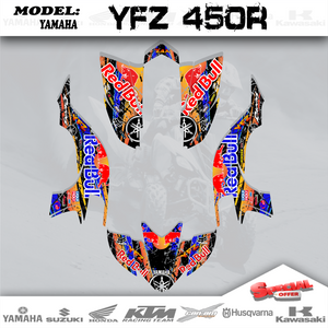 RB1 Red Wrap Graphics Kit Decals ATV 4 Yamaha YFZ 450  2003-2008