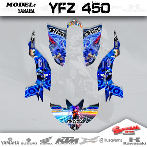 SN  Wrap Graphics Kit Decals ATV 4 Yamaha YFZ 450  2003-2008