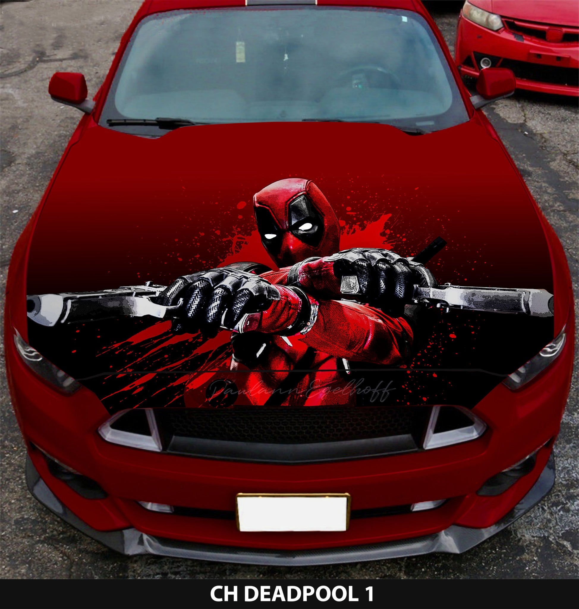 Vinyl Car Hood Wrap Graphics Decal Sticker 4 Deadpool