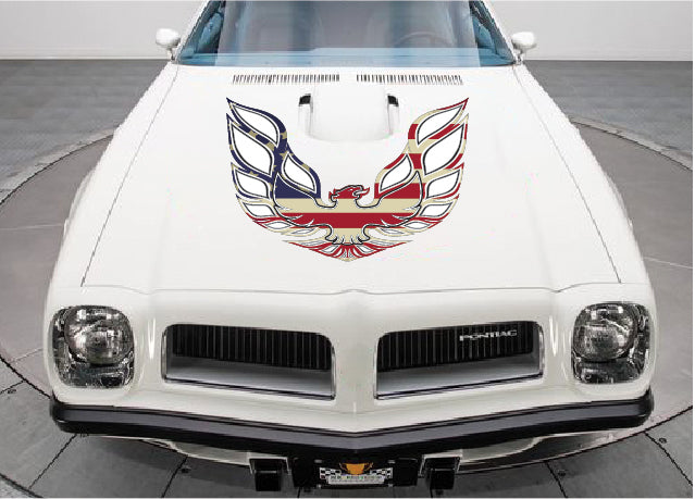 42" X 42" Firebird Car Hood Graphic Decals Sticker 4 Pontiac Trans Am USA FLAG