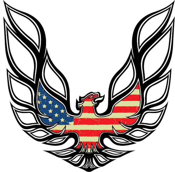 42" X 42" Firebird  Car Hood Graphic Decal Sticker For Pontiac Trans Am USA FLAG