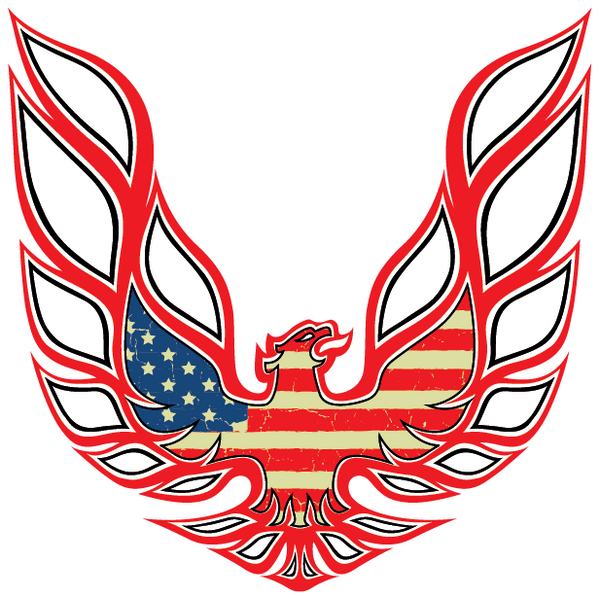 42" X 42" Firebird  Car Hood Graphic Decal Sticker For Pontiac Trans Am USA FLAG