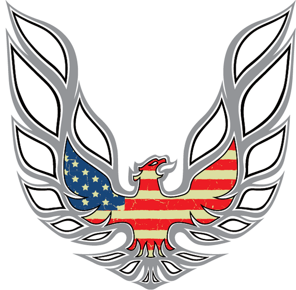 42" X 42" Firebird  Car Hood Graphic Decal Sticker For Pontiac Trans Am USA FLAG