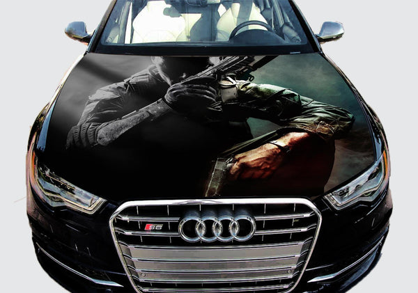 Sniper Car Hood Wrap Decal Vinyl Sticker Full Color Graphic Fit Any Car