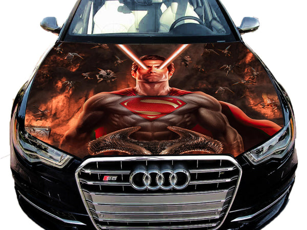 Vinyl Car Hood Wrap Full Color Graphics Decal Superman Sticker