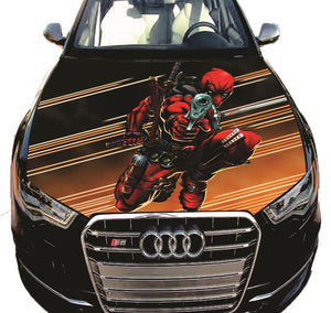 Vinyl Car Hood Wrap Full Color Graphics Decal Deadpool Comics Sticker