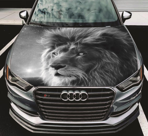 Vinyl Car Hood Wrap Full Color Graphics Sticker Lion