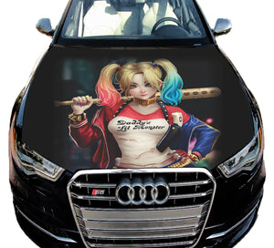 Vinyl Car Hood Wrap Graphics Decal Harley Quinn Suicide Squad Sticker