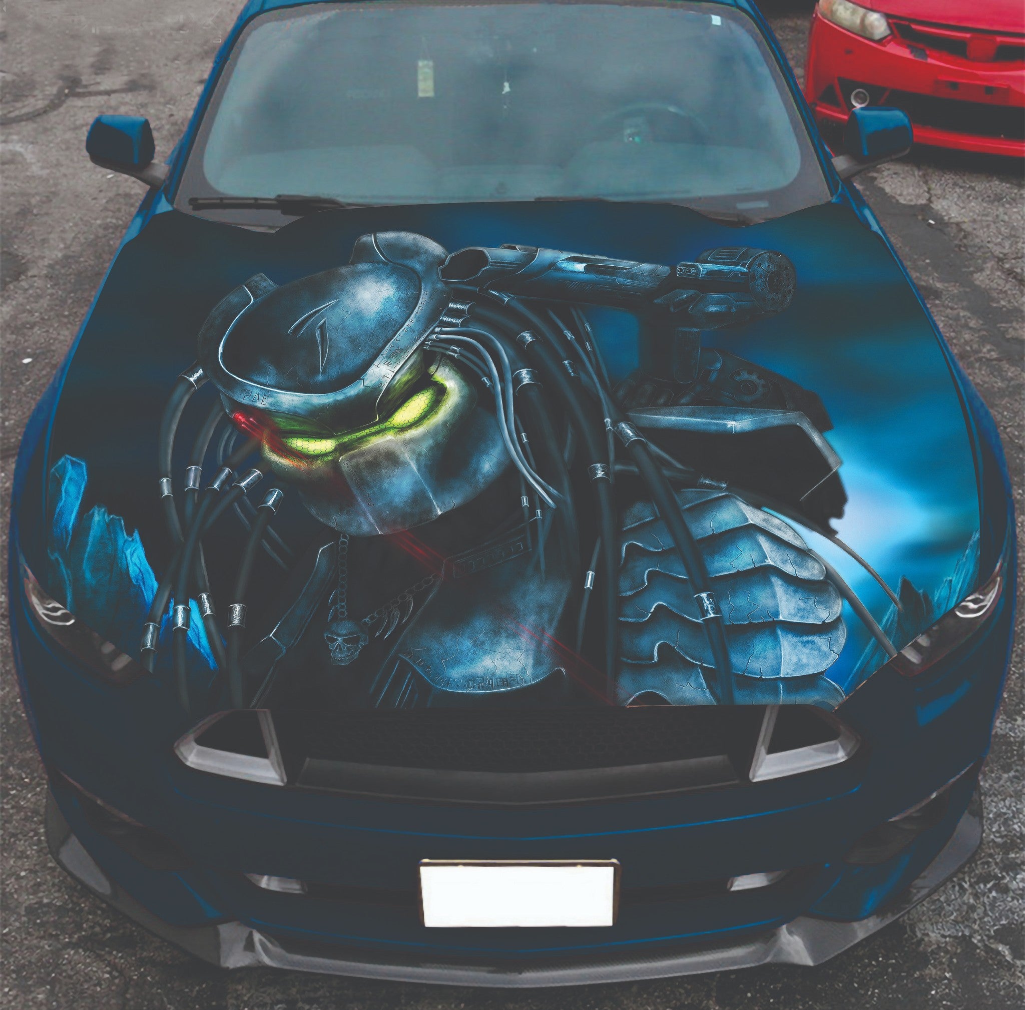 Vinyl Car Hood Wrap Graphics Decal Sticker Aliens Alien Vs Predator Art yautja