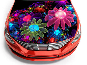 Vinyl Car Hood Wrap Graphics Decal Sticker Abstract Flowers Full Color