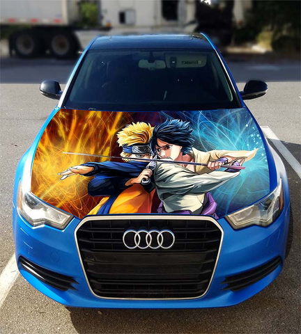 Vinyl Car Hood Wrap Graphics Decal Sticker Anime Naruto & Sasuke