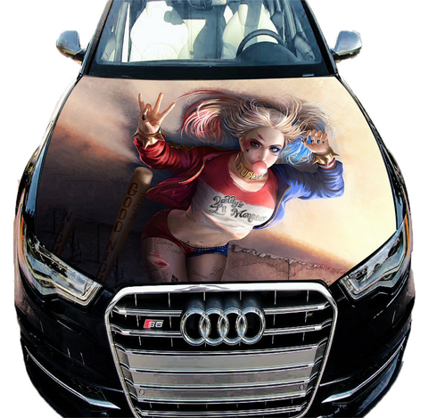 Vinyl Car Hood Wrap Color Graphics Decal Harley Quinn Suicide Squad Sticker