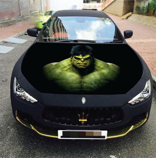 Vinyl Car Hood Wrap Full Color Graphics Decal Incredible Hulk Avengers Stickers