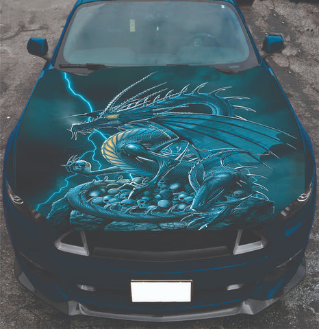 Dragon Car Hood Wrap Decal Vinyl Sticker Full Color Graphic Fit Any Car