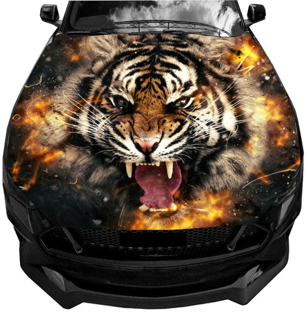 Ferocious Mean Tiger Wrap Vinyl Graphic Decal Sticker Wrap Truck Car 51"X59"