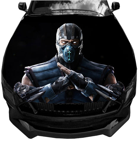 Vinyl Car Hood Wrap Full Color Graphics Decal Mortal Kombat Sub-Zero Sticker