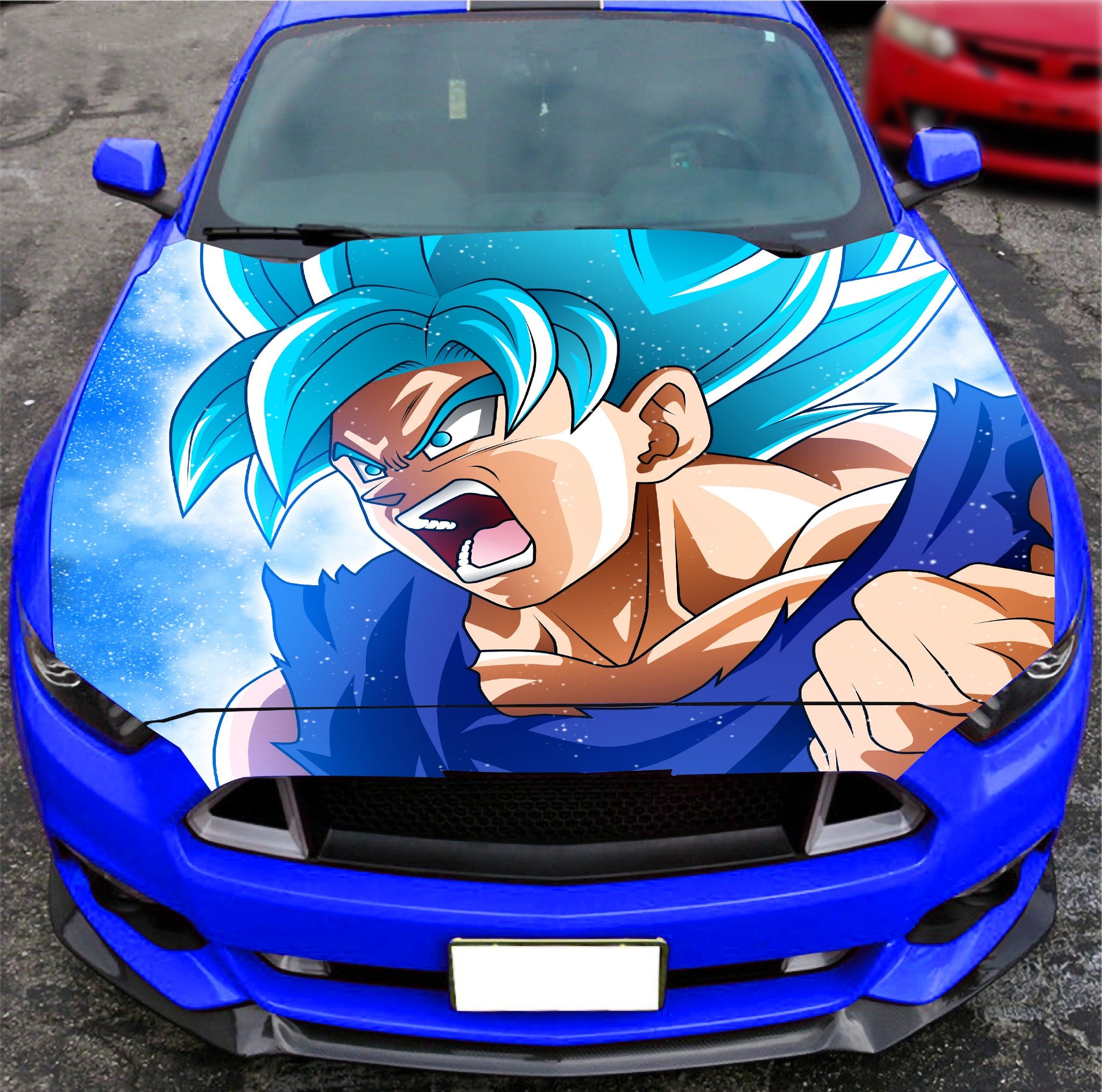 Vinyl Car Hood Wrap Full Color Graphics Decal Anime Dragon Ball Goku Stickers