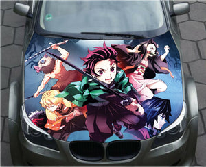 Demon Slayer, Tanjiro, Nezuko,  Zenitsu Car Hood Wrap Decal Vinyl Graphic