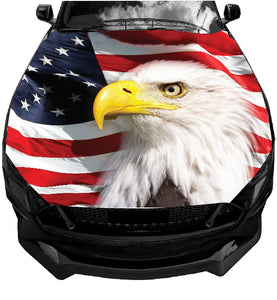 Bald Eagle Patriotic USA Flag American Truck Car Hood Wrap Vinyl Graphic Decal