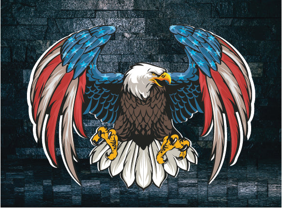 American bald eagle flag Car hood wrap vinyl graphics blackout decal camouflage