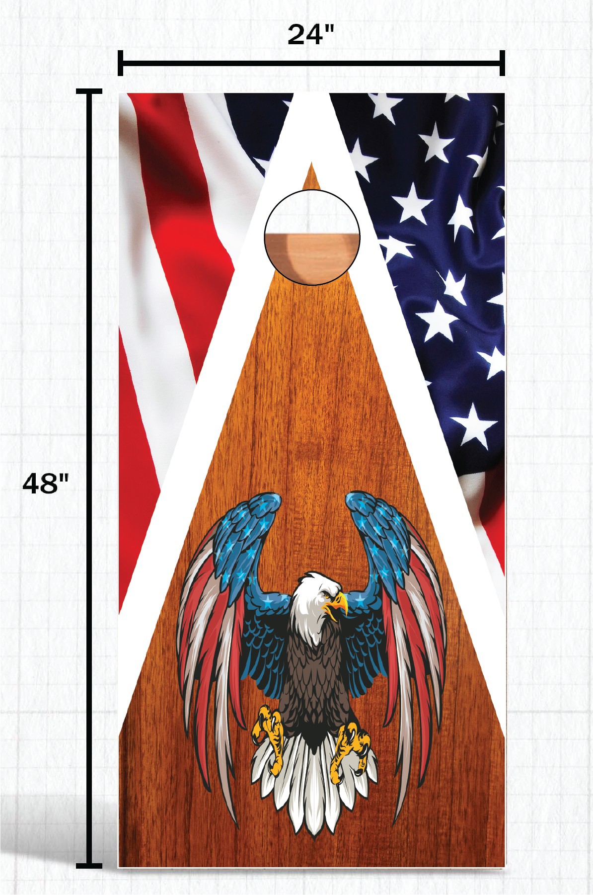 Patriotic Eagle American Flag Cornhole Board Wraps FREE LAMINATION