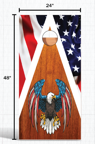 Patriotic Eagle American Flag Cornhole Board Wraps FREE LAMINATION