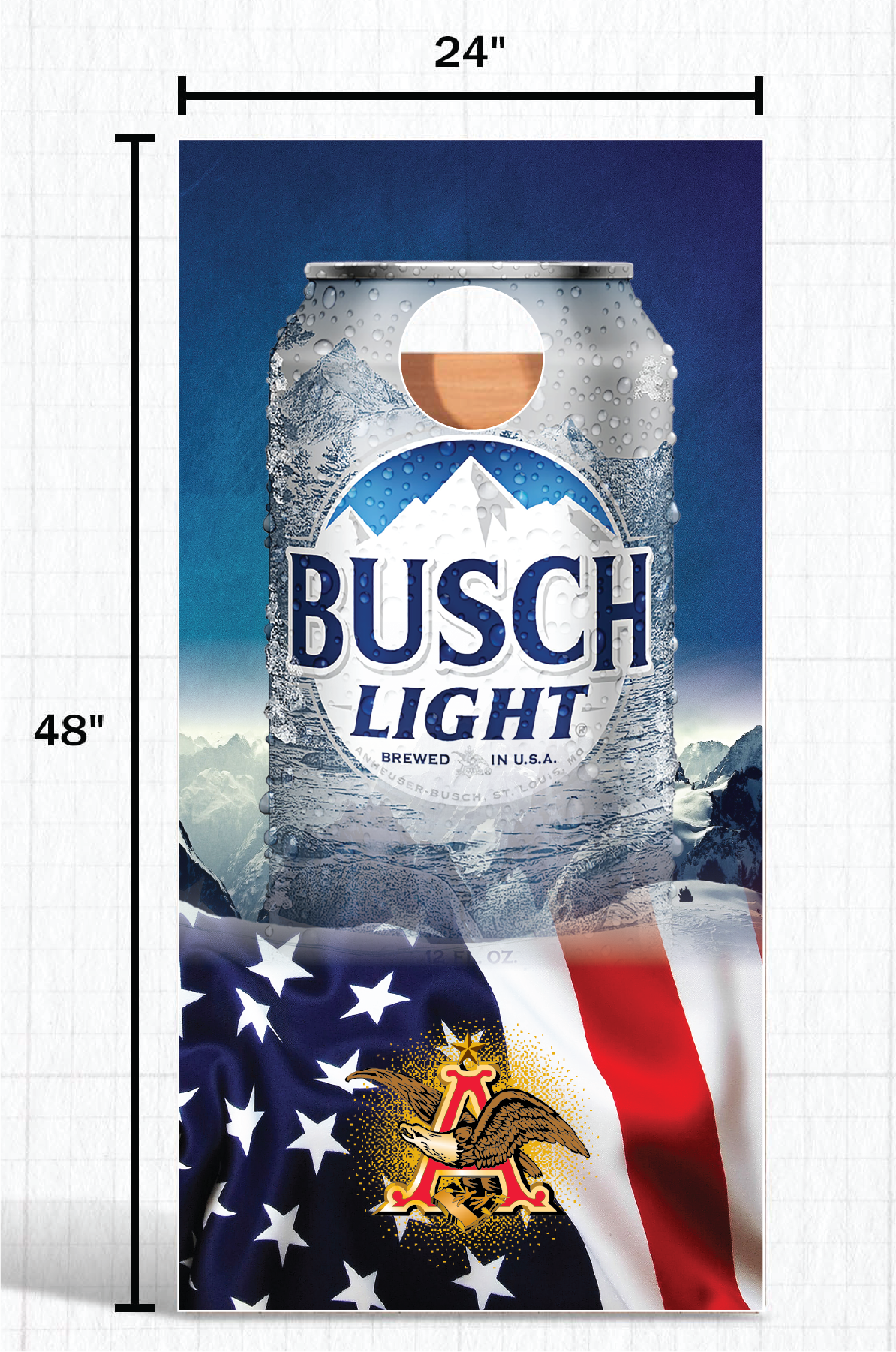 Busch Light Vintage Cornhole Board Wrap LAMINATED Wrap Decal Vinyl Sticker 