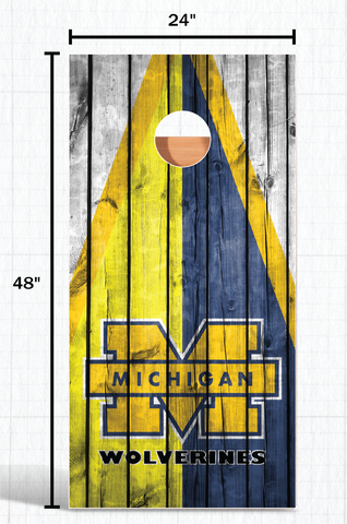 Michigan Wolverines Cornhole Wrap NCAA Game Board Skin Vinyl Decal Set