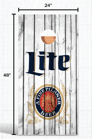 Miller Lite Beer Cornhole Wraps Full Can Board Decals Bag Toss Game Stickers