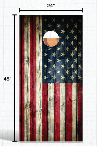 American Flag Wood Paint Cornhole Board Game Decal Wrap USA Laminate Quality Bag