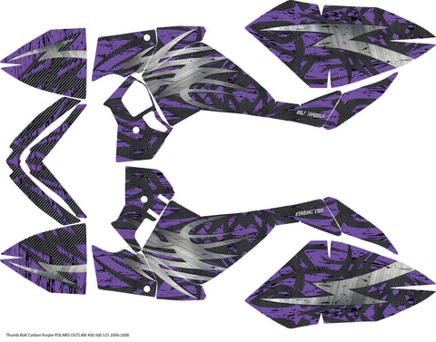 Graphics Kit  Decal Decal Stickers 4 Polaris Outlaw 450 500 525 2006-2008 PURPLE
