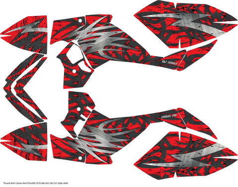 ATV Graphics Kits Decals Stickers 4 Polaris Outlaw 450 500 525 2006-2008 Red