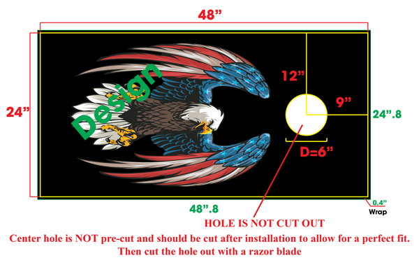 Flag Eagle Cornhole Board Wrap LAMINATED Wraps Decals Vinyl Sticker