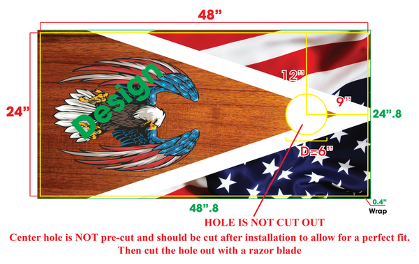 Patriotic Eagle American Flag Cornhole Board Wraps FREE LAMINATION