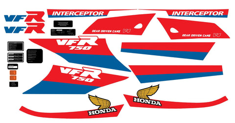 Complete Decal Set Pin Striping Warning Caution Decals For 1986 Honda VFR750F