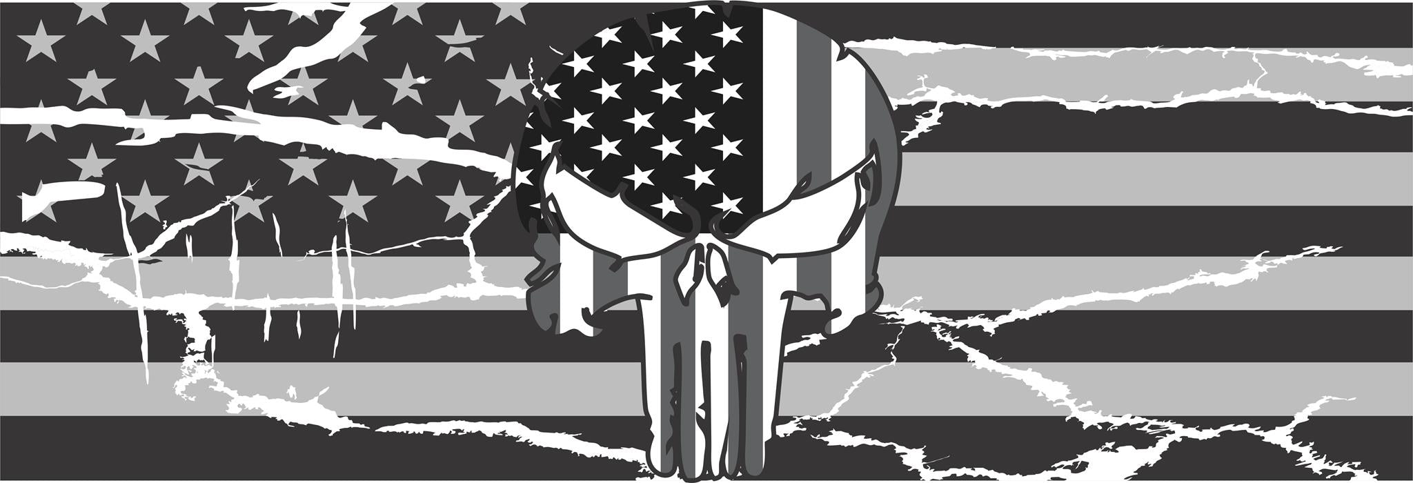 AMERICAN flag punisher SKULL Rear Window Graphic Decal Pickup Truck detective