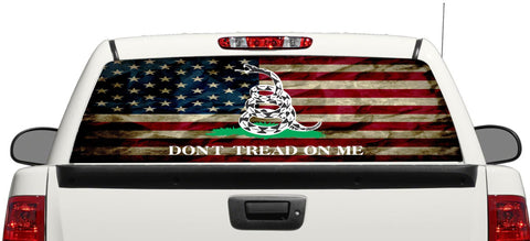 Gadsden USA Old Flag Don't Tread Rear Window Graphic Decal Sticker For Car Truck