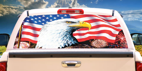 AMERICAN BALD EAGLE FLAG Rear Window Graphic Decal Tint Sticker Truck suv ute