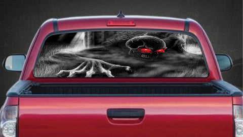 Skeleton Skull Rear Window Tint Graphic Decal Wrap Back Pickup Graphics